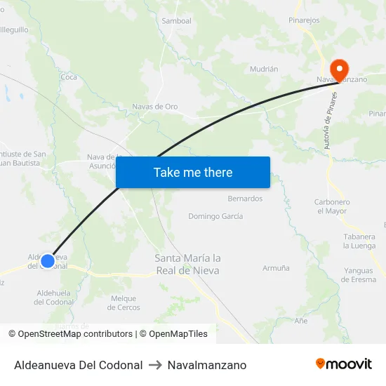 Aldeanueva Del Codonal to Navalmanzano map