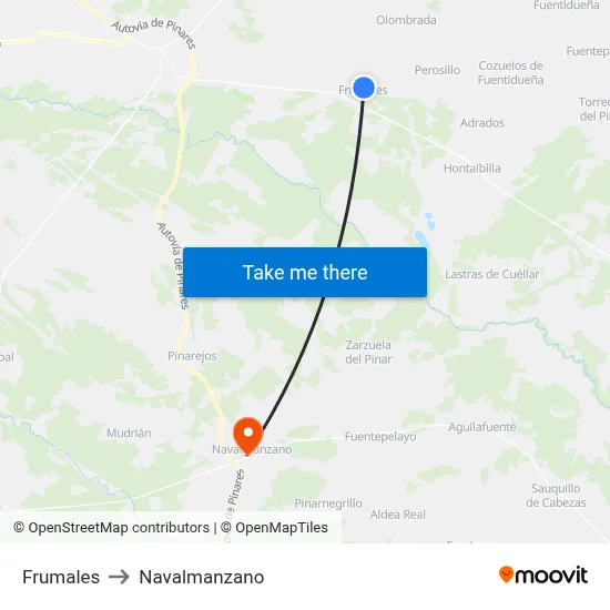 Frumales to Navalmanzano map