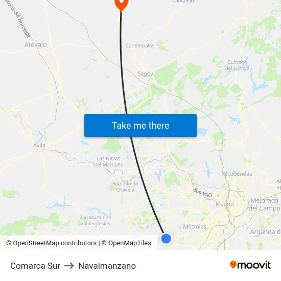 Comarca Sur to Navalmanzano map