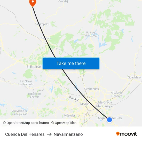 Cuenca Del Henares to Navalmanzano map
