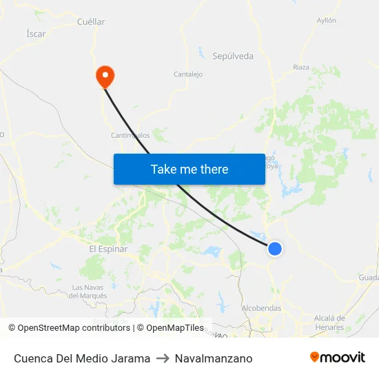 Cuenca Del Medio Jarama to Navalmanzano map