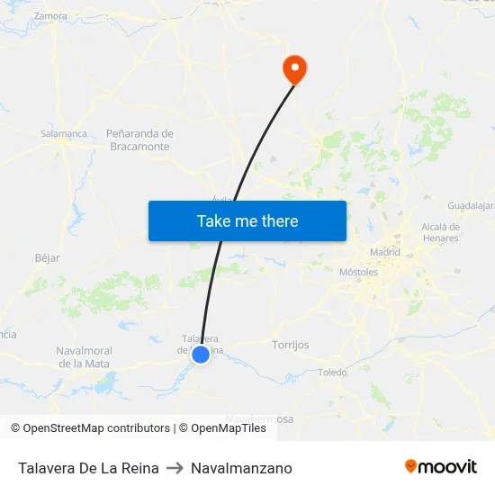 Talavera De La Reina to Navalmanzano map