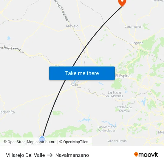 Villarejo Del Valle to Navalmanzano map