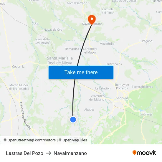 Lastras Del Pozo to Navalmanzano map