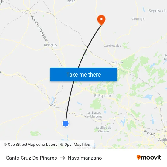 Santa Cruz De Pinares to Navalmanzano map