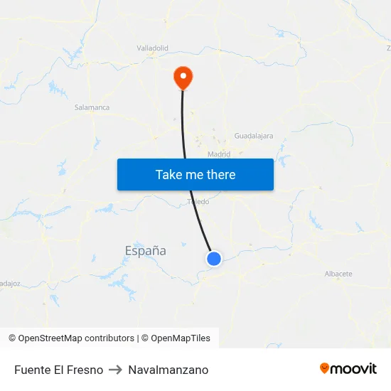 Fuente El Fresno to Navalmanzano map