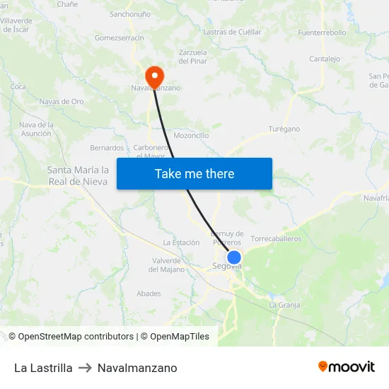 La Lastrilla to Navalmanzano map