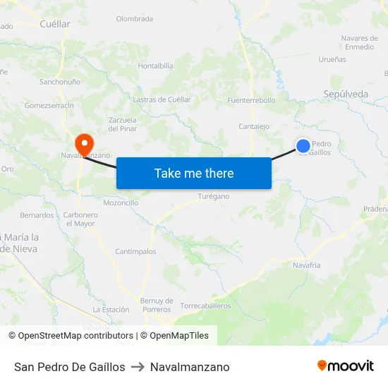 San Pedro De Gaíllos to Navalmanzano map