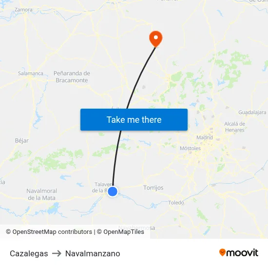 Cazalegas to Navalmanzano map