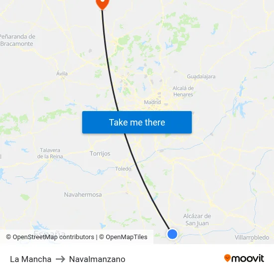 La Mancha to Navalmanzano map