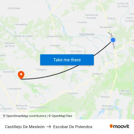 Castillejo De Mesleón to Escobar De Polendos map