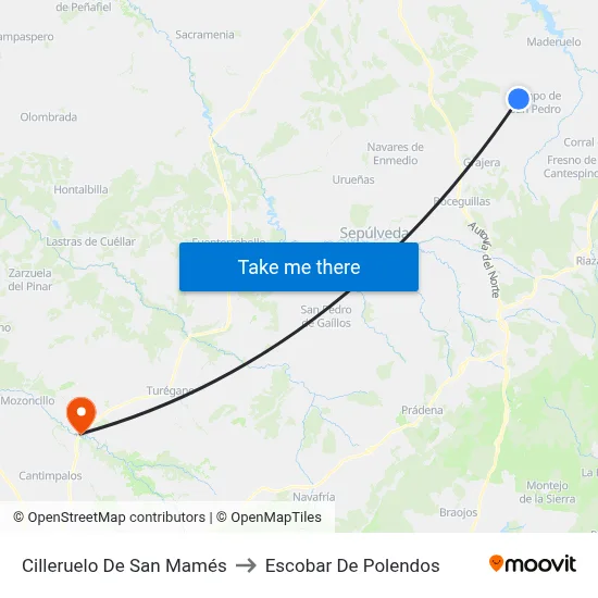 Cilleruelo De San Mamés to Escobar De Polendos map