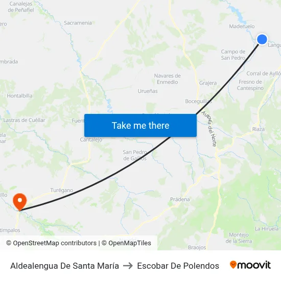 Aldealengua De Santa María to Escobar De Polendos map