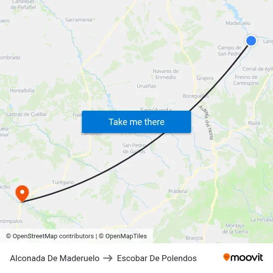 Alconada De Maderuelo to Escobar De Polendos map