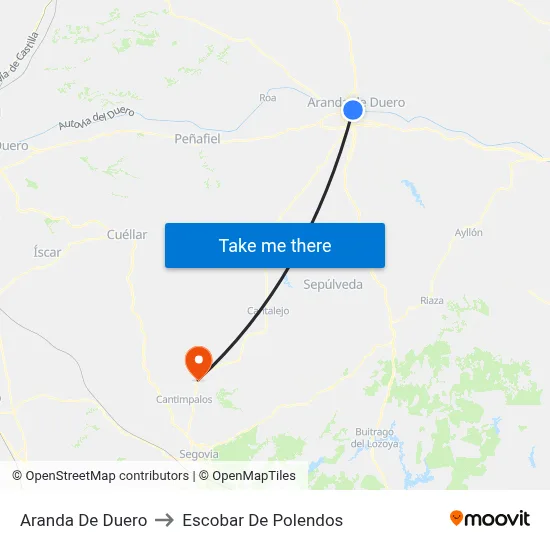 Aranda De Duero to Escobar De Polendos map