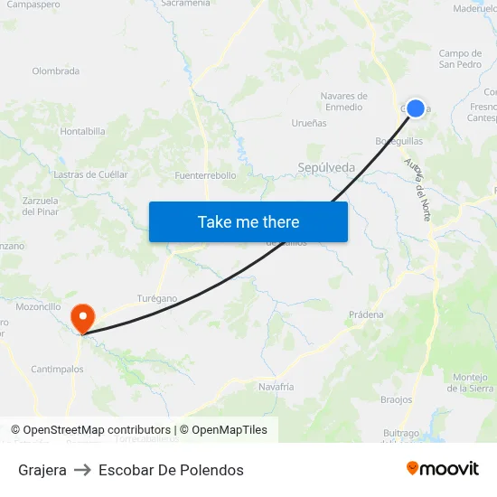 Grajera to Escobar De Polendos map