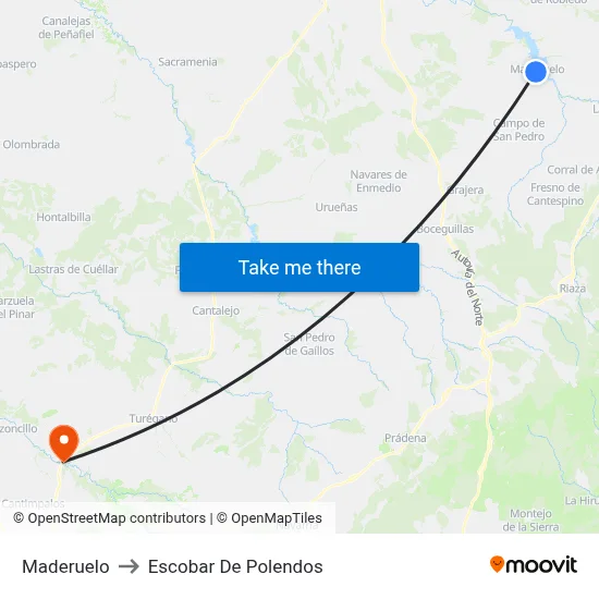 Maderuelo to Escobar De Polendos map