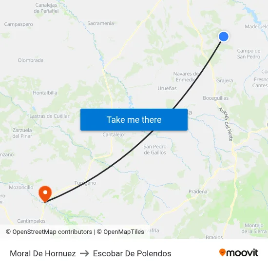 Moral De Hornuez to Escobar De Polendos map