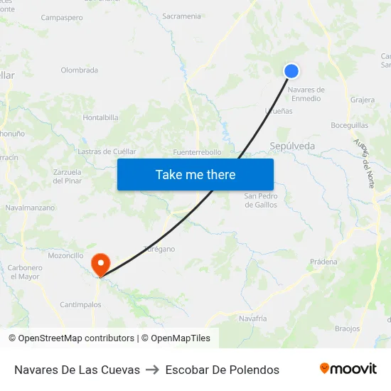 Navares De Las Cuevas to Escobar De Polendos map