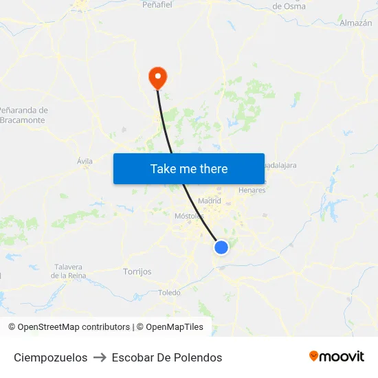 Ciempozuelos to Escobar De Polendos map