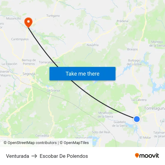 Venturada to Escobar De Polendos map