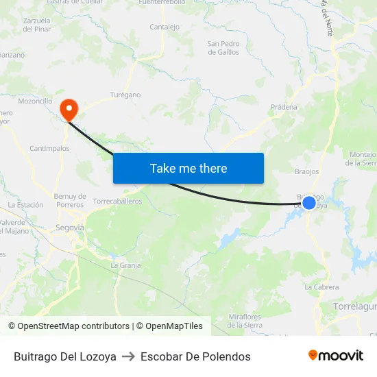 Buitrago Del Lozoya to Escobar De Polendos map