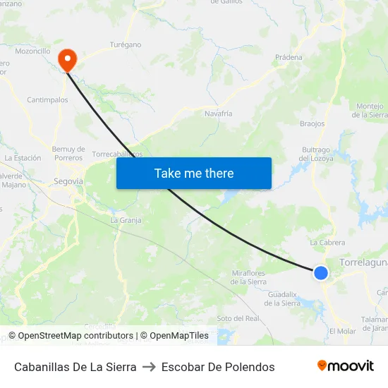 Cabanillas De La Sierra to Escobar De Polendos map