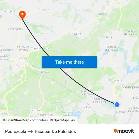 Pedrezuela to Escobar De Polendos map