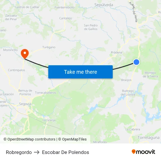 Robregordo to Escobar De Polendos map