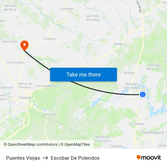 Puentes Viejas to Escobar De Polendos map