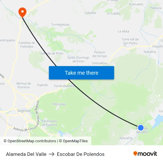 Alameda Del Valle to Escobar De Polendos map