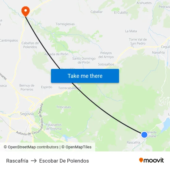 Rascafría to Escobar De Polendos map