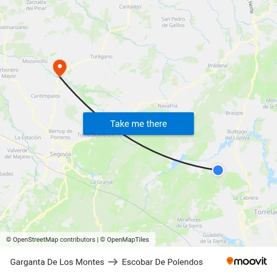 Garganta De Los Montes to Escobar De Polendos map