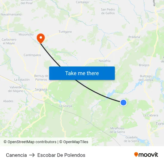 Canencia to Escobar De Polendos map