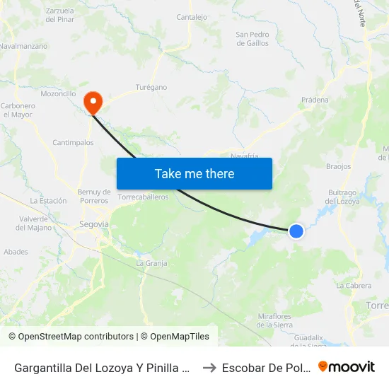 Gargantilla Del Lozoya Y Pinilla De Buitrago to Escobar De Polendos map