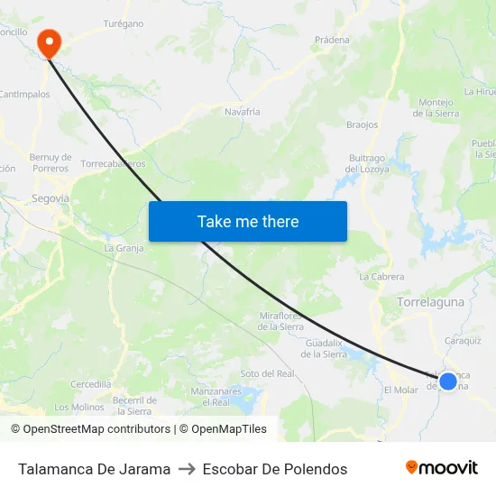 Talamanca De Jarama to Escobar De Polendos map
