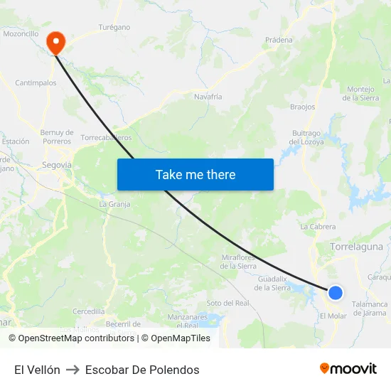 El Vellón to Escobar De Polendos map