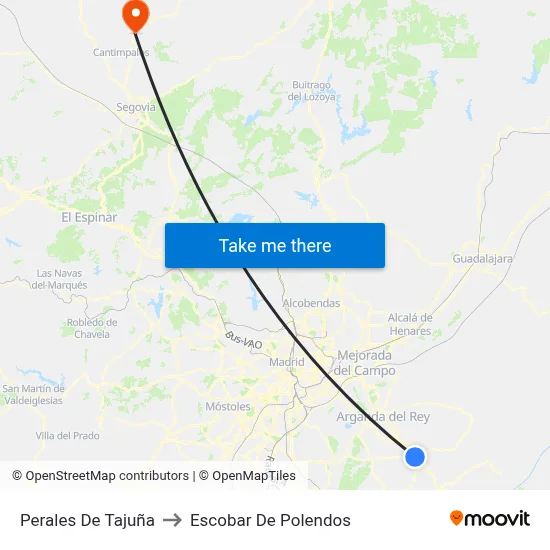 Perales De Tajuña to Escobar De Polendos map