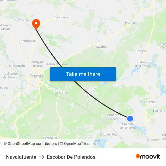 Navalafuente to Escobar De Polendos map