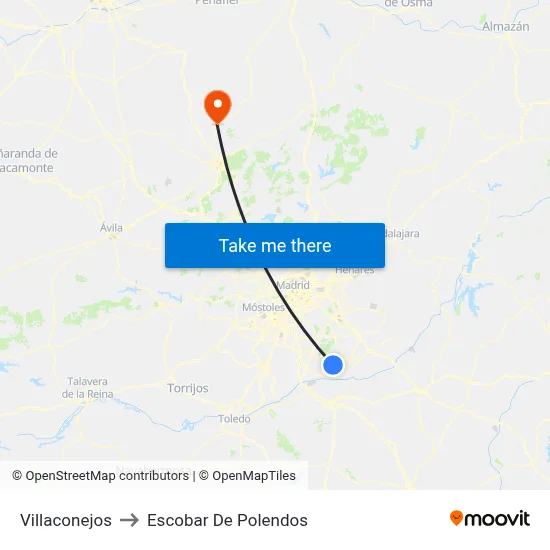 Villaconejos to Escobar De Polendos map