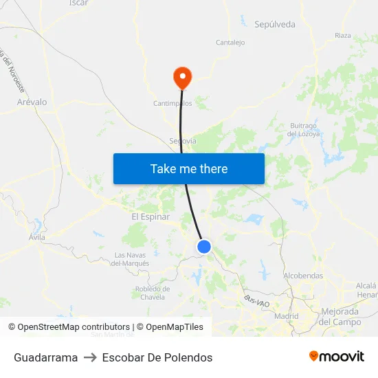 Guadarrama to Escobar De Polendos map