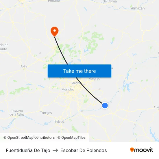 Fuentidueña De Tajo to Escobar De Polendos map