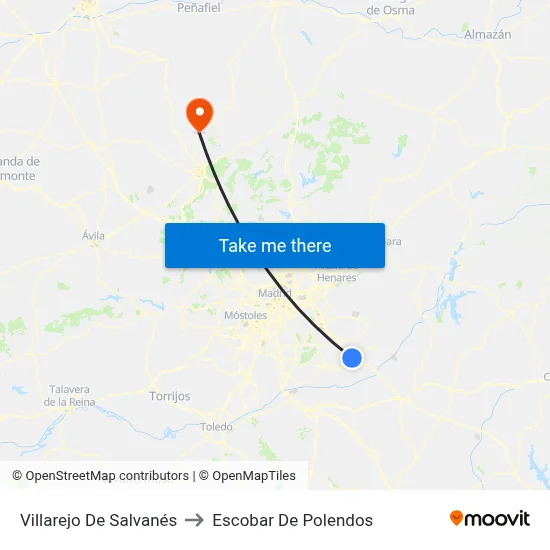 Villarejo De Salvanés to Escobar De Polendos map
