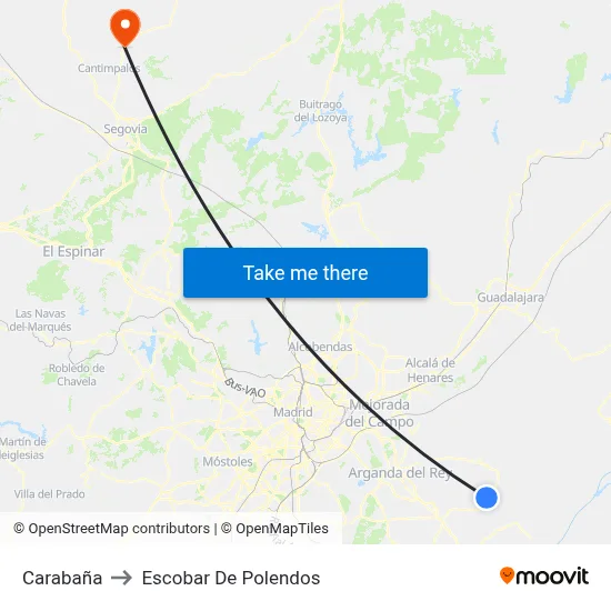 Carabaña to Escobar De Polendos map