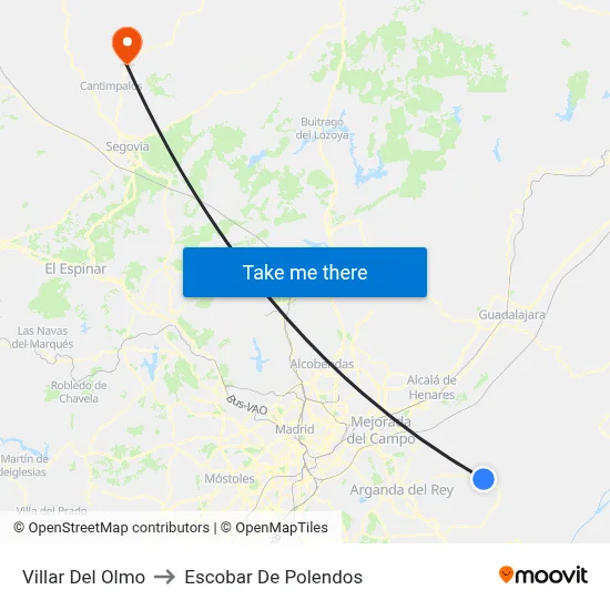 Villar Del Olmo to Escobar De Polendos map