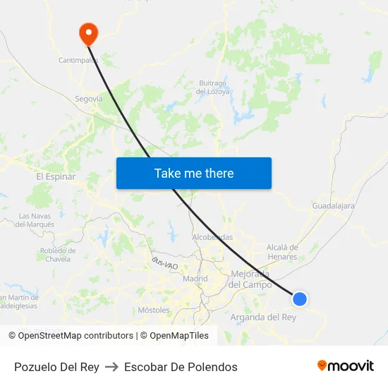 Pozuelo Del Rey to Escobar De Polendos map