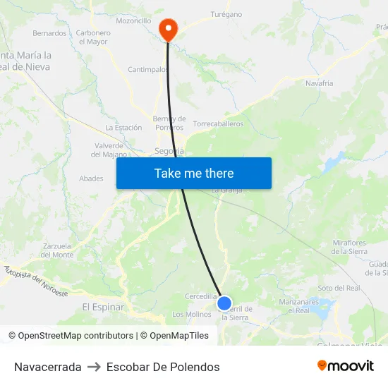 Navacerrada to Escobar De Polendos map