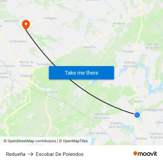 Redueña to Escobar De Polendos map
