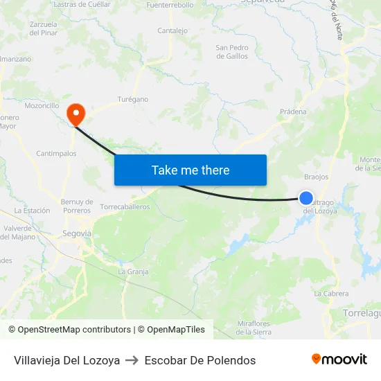 Villavieja Del Lozoya to Escobar De Polendos map