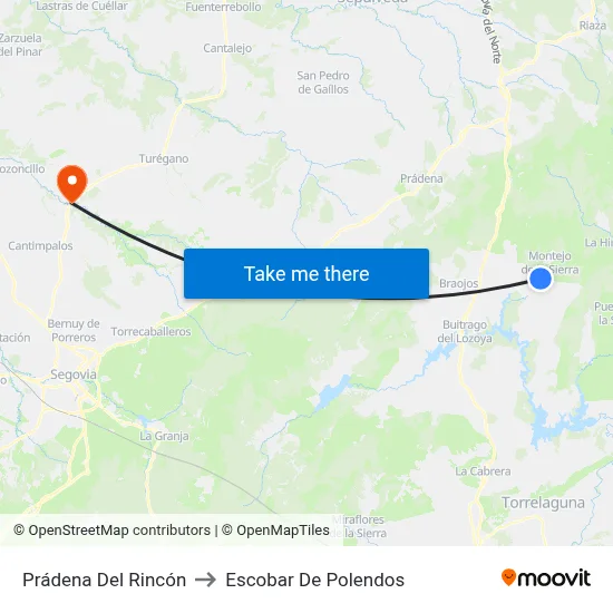 Prádena Del Rincón to Escobar De Polendos map